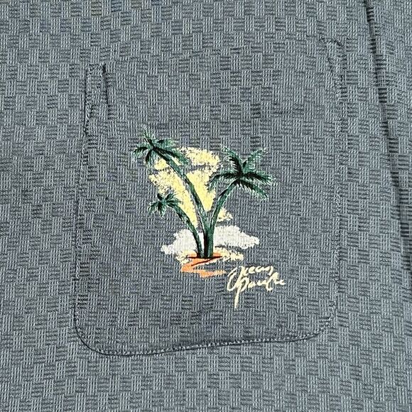 OP Ocean Pacific Camp Shirt Mens L Button Up Cotton Rayon Outdoor Vacation Beach - Picture 12 of 15